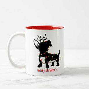 Caneca De Café Em Dois Tons Chiweenie Christmas Lights