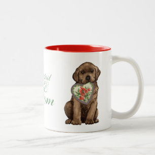 Caneca De Café Em Dois Tons Chocolate Lab Heart Mãe