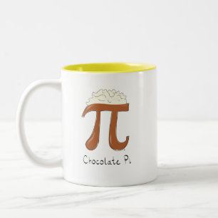 Caneca De Café Em Dois Tons Chocolate Pi Cute Math Pi Day Coffee Mug
