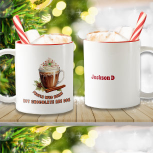 Caneca De Café Em Dois Tons Chocolate Quente de Natal é Legal