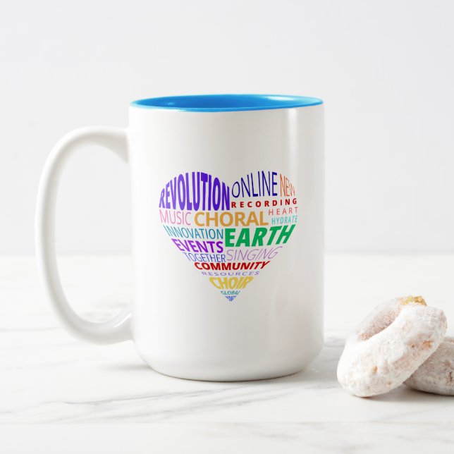 Caneca De Café Em Dois Tons Choir of the Earth Word Cloud (Com Donut)