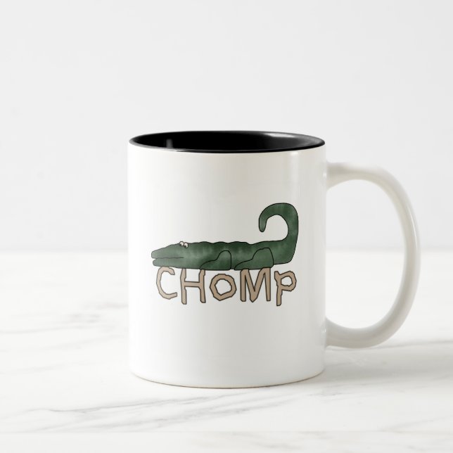 Caneca De Café Em Dois Tons Chomp o camiseta e os presentes do jacaré (Direita)