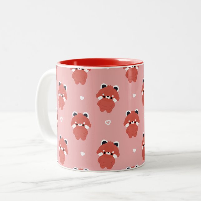 Caneca De Café Em Dois Tons Chonky Red Panda (Frente Esquerda)