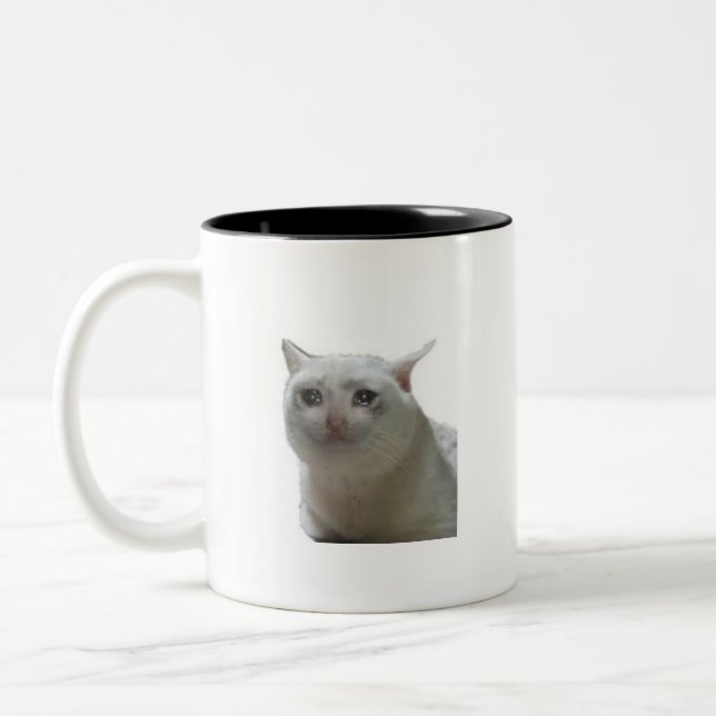 Caneca De Café Em Dois Tons Chorando Meme Mug (Esquerda)