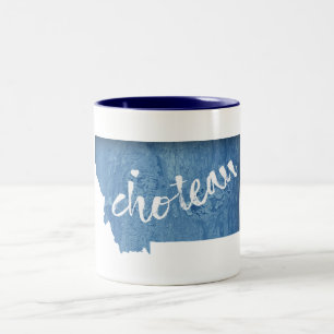 Caneca De Café Em Dois Tons Choteau Montana Grão de Madeira