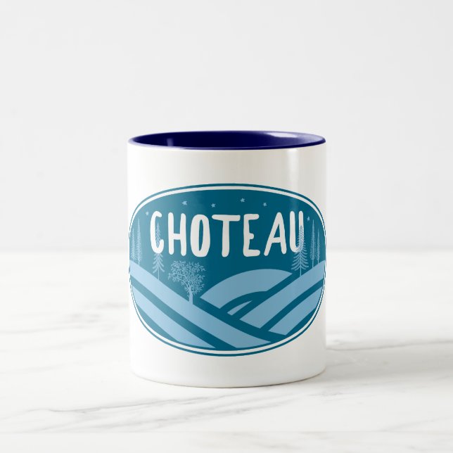 Caneca De Café Em Dois Tons Choteau Montana Outdoors (Centro)