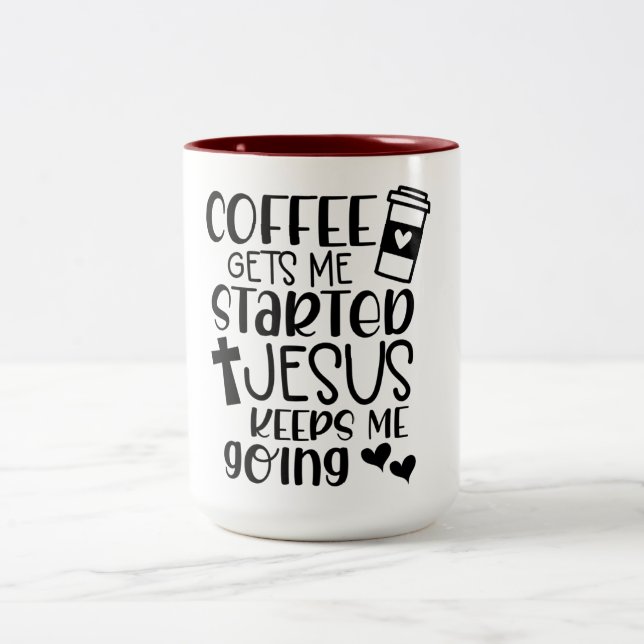 Caneca De Café Em Dois Tons Christian Coffee Mug (Centro)