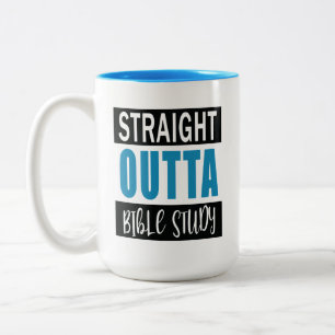 Caneca De Café Em Dois Tons Christian Funny Bíblia Study Cita Azul