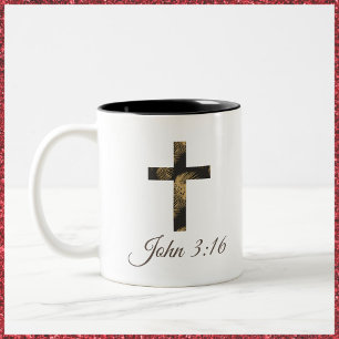 Caneca De Café Em Dois Tons Christian Gospel Cross
