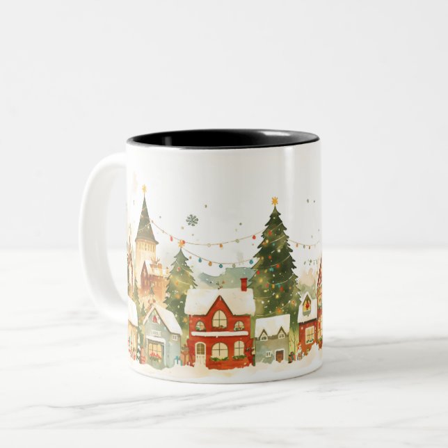 Caneca De Café Em Dois Tons  Christmas (Frente Esquerda)