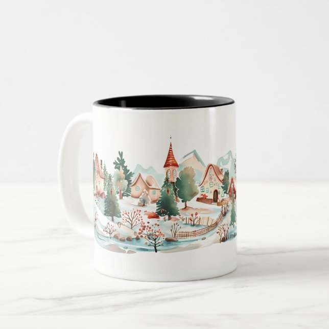 Caneca De Café Em Dois Tons  Christmas (Frente Esquerda)