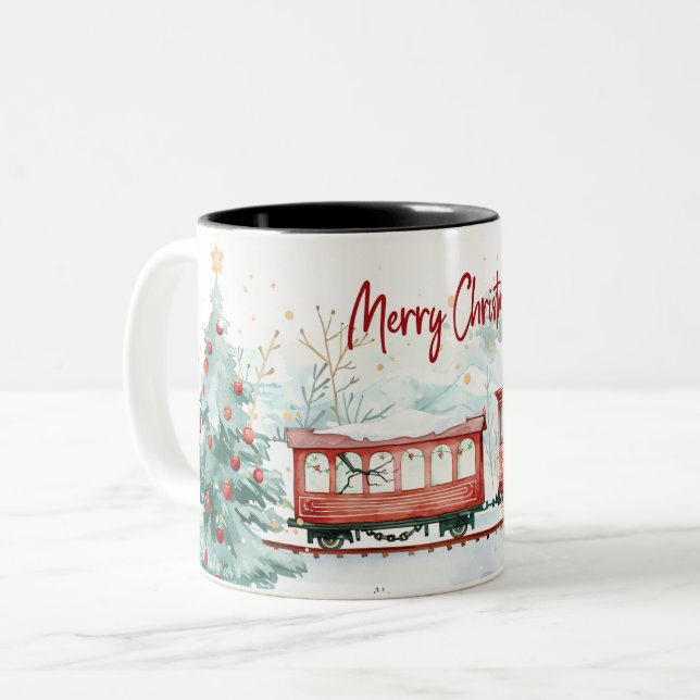 Caneca De Café Em Dois Tons  Christmas (Frente Esquerda)