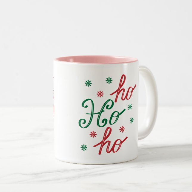 Caneca De Café Em Dois Tons christmas design- coffee mug  (Frente Esquerda)