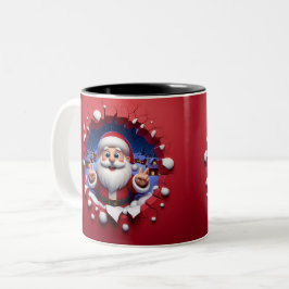 Caneca De Café Em Dois Tons Christmas Santa Claus 3D Mugs| Merry Christmas Mug
