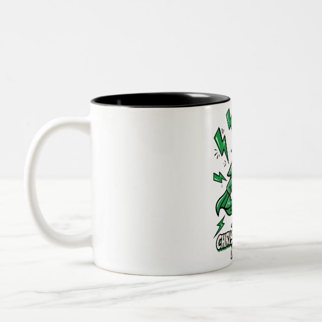 Caneca De Café Em Dois Tons Christmas Tree Power Festive Tee (Esquerda)