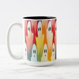 Caneca De Café Em Dois Tons ChromaGhosts: Uma Coleção de Assombração do Arco-Í