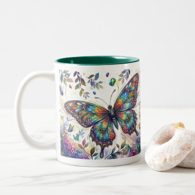 Caneca De Café Em Dois Tons chromatic flight Mug (Com Donut)
