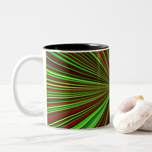 Caneca De Café Em Dois Tons  Chromatic Radialburst Mug (Com Donut)