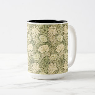 Caneca De Café Em Dois Tons Chrysanthemum Flower Pattern (por William Morris)