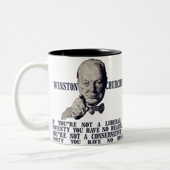 Caneca De Café Em Dois Tons Churchill em conservadores e em liberais (Esquerda)