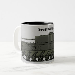 Caneca De Café Em Dois Tons Churchill Tank UK 1944