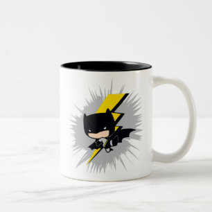 Caneca De Café Em Dois Tons Chute de Relâmpago Chibi Batman