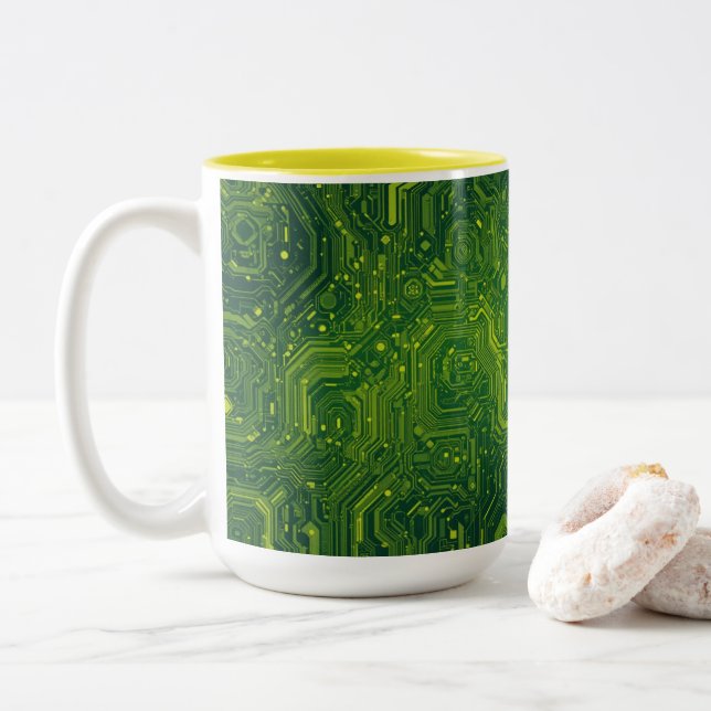Caneca De Café Em Dois Tons Ciberto Greenish (Com Donut)