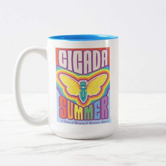 Caneca De Café Em Dois Tons Cicada Summer Love (Esquerda)