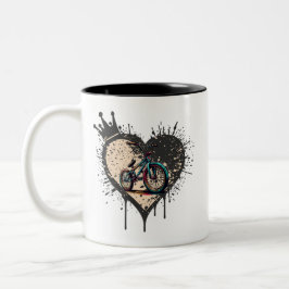 Caneca De Café Em Dois Tons Ciclando o Entusiasta Mug
