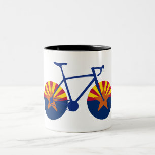 Caneca De Café Em Dois Tons Ciclismo da bandeira da arizona
