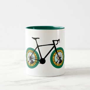 Caneca De Café Em Dois Tons Ciclismo da bandeira de Washington