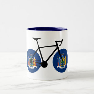 Caneca De Café Em Dois Tons Ciclismo de Bandeira do Estado de Nova Iorque