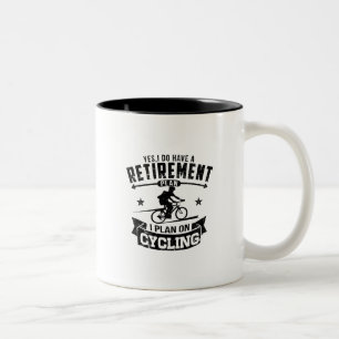 Caneca De Café Em Dois Tons Ciclismo do plano de aposentação