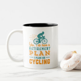 Caneca De Café Em Dois Tons Ciclismo Engraçado, Aposentado, Plano de Reforma C