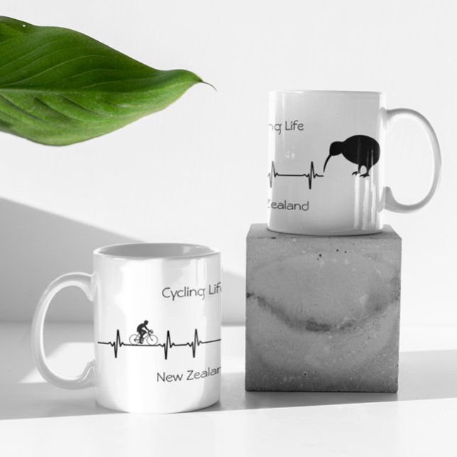 Caneca De Café Em Dois Tons Ciclismo, personalizável na Nova Zelândia (Criador carregado)