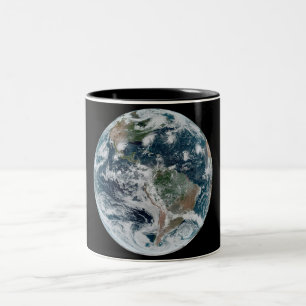 Caneca De Café Em Dois Tons Ciclones tropicais - Vista espacial Hemisfério Oc