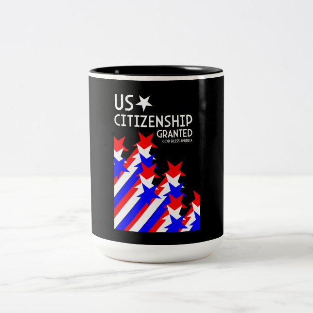 Caneca De Café Em Dois Tons Cidadania dos EUA concedida (Centro)