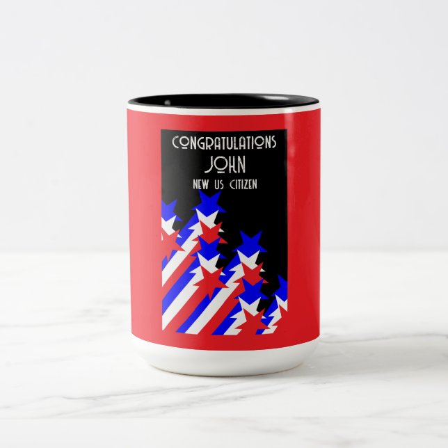 Caneca De Café Em Dois Tons Cidadania dos EUA concedida (Centro)
