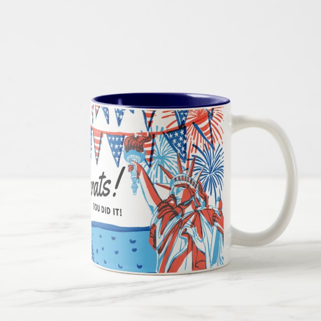 Caneca De Café Em Dois Tons Cidadão dos EUA e Presente de Mug Residente (Direita)