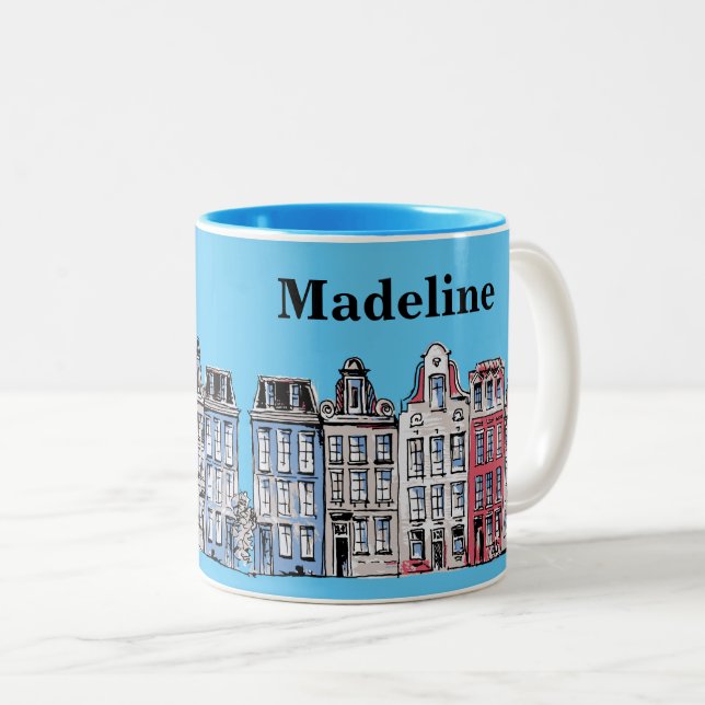Caneca De Café Em Dois Tons Cidade (Frente Esquerda)