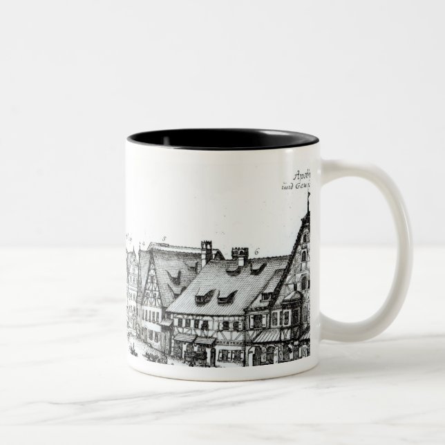 Caneca De Café Em Dois Tons Cidade alemão do mercado, 1704 (Direita)