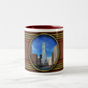 Caneca De Café Em Dois Tons Cidade - Chicago IL - Trump Tower
