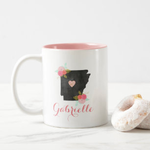 Caneca De Café Em Dois Tons Cidade do Coração Movimentável do Estado de Trendy