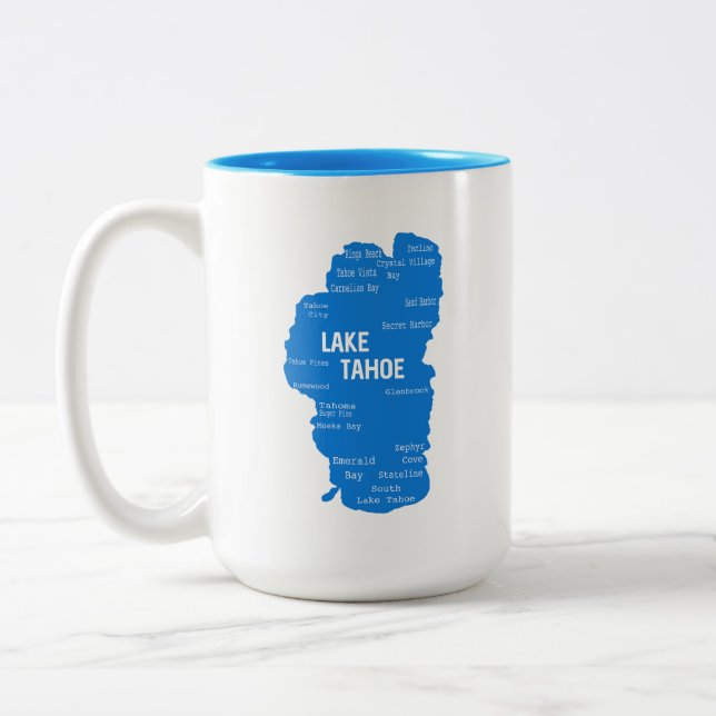 Caneca De Café Em Dois Tons Cidades do Lago Tahoe (Esquerda)