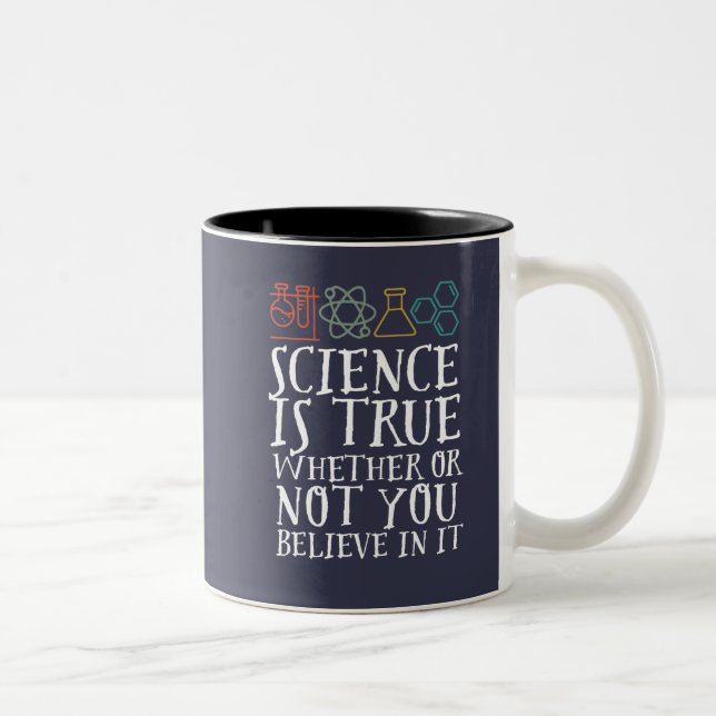 Caneca De Café Em Dois Tons Ciência Engraçada É Verdadeiro Cientista Geek e Ne (Direita)