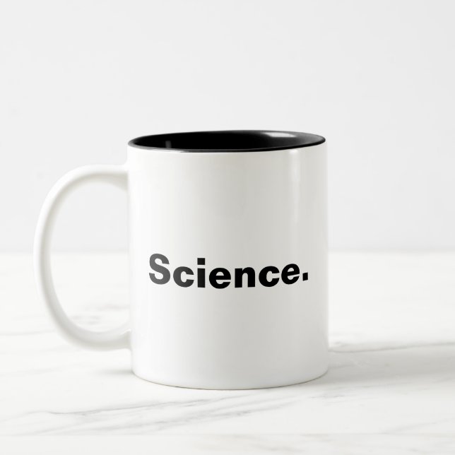 Caneca De Café Em Dois Tons Ciência, uma palavra, design de minimalismo (Esquerda)