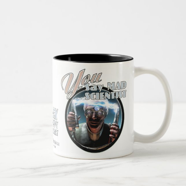 Caneca De Café Em Dois Tons Cientista louco/caneca visionário mal-humorada (Direita)