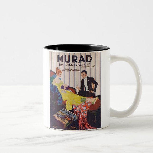 Caneca De Café Em Dois Tons Cigarros Turcos Murad 2 (Direita)