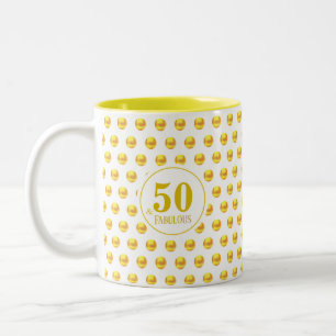 Caneca De Café Em Dois Tons Cinquenta Moderno & Fabuloso com Pontos Dourados e