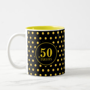 Caneca De Café Em Dois Tons Cinquenta Moderno & Fabuloso com Pontos Dourados n